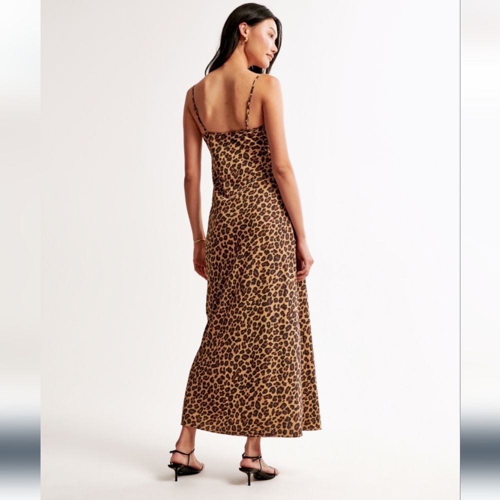 Abercrombie Julia Slip Leopard Print Maxi Dress Small Petite